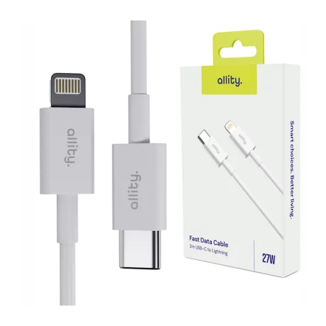 Cablu de date si incarcare Allity AUC-03, USB-C to Lightning, 27W, 1m, Negru