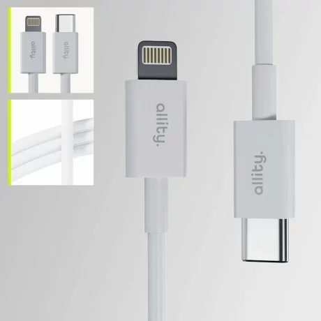 Cablu de date si incarcare Allity AUC-03, USB-C to Lightning, 27W, 1m, Negru