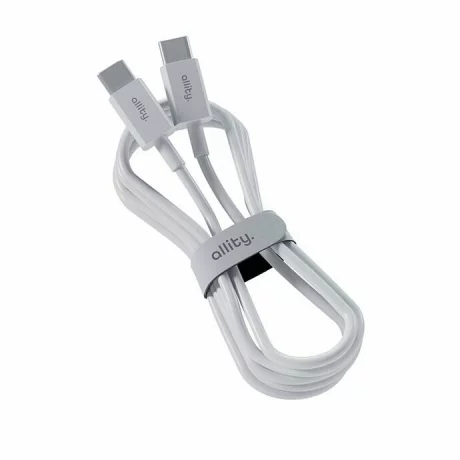 Cablu de date si incarcare Allity AUC-03, USB-C to USB-C, 60W, 1m, Alb