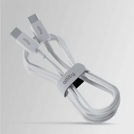 Cablu de date si incarcare Allity AUC-03, USB-C to USB-C, 60W, 1m, Alb