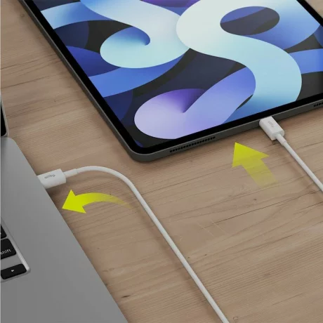 Cablu de date si incarcare Allity AUC-03, USB-C to USB-C, 60W, 2m, Alb