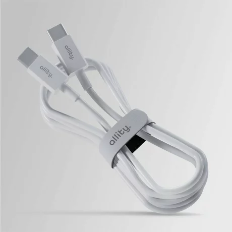 Cablu de date si incarcare Allity AUC-03, USB-C to USB-C, 60W, 2m, Alb