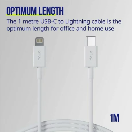 Cablu de date si incarcare Allity AUC-03, USB to Lightning, 27W, 1m, Alb