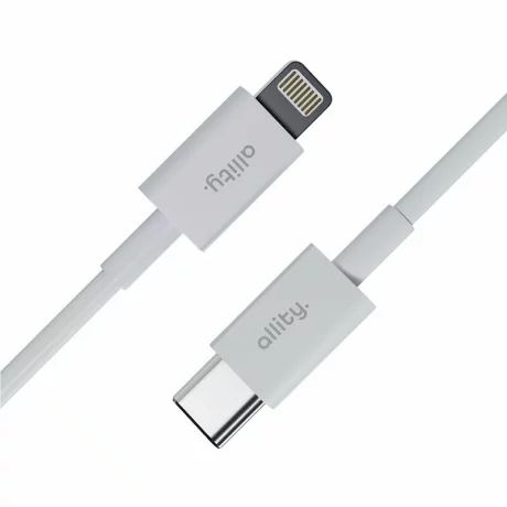 Cablu de date si incarcare Allity AUC-03, USB to Lightning, 27W, 1m, Alb