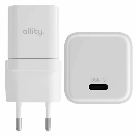 Incarcator Retea Allity  ATC-01-20WC, GaN PD QC, 1x USB-C, 20W, Alb