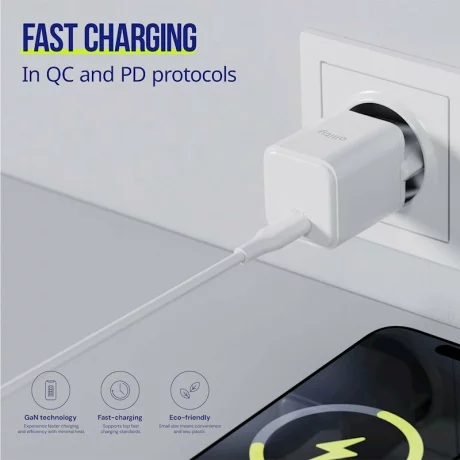 Incarcator Retea Allity  ATC-01-20WC, GaN PD QC, 1x USB-C, 20W, Alb