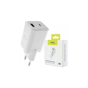 Incarcator Retea Allity ATC-01-30WAC, GaN PD QC, 1x USB-C, 1x USB-A, 30W, Alb