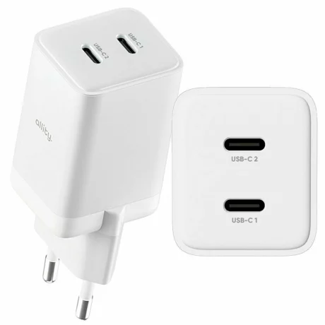 Incarcator Retea Allity  ATC-01-45WCC, GaN PD QC, 2x USB-C, 1x USB-A, 45W, Alb