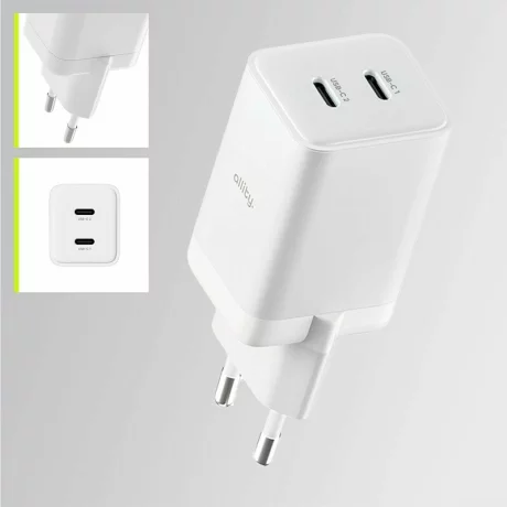 Incarcator Retea Allity  ATC-01-45WCC, GaN PD QC, 2x USB-C, 1x USB-A, 45W, Alb