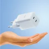 Incarcator Retea Allity  ATC-01-45WCC, GaN PD QC, 2x USB-C, 1x USB-A, 45W, Alb