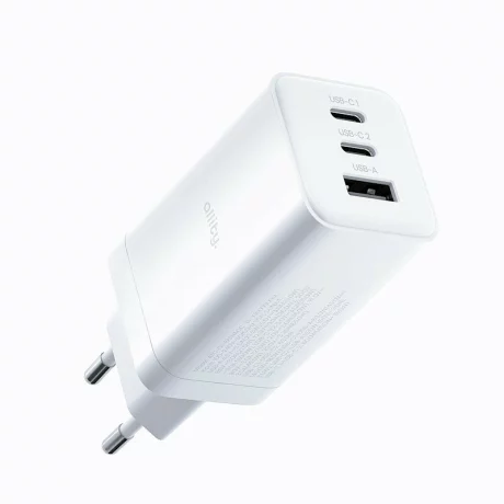 Incarcator Retea Allity  ATC-01-65WACC, GaN PD QC, 2x USB-C, 1x USB-A, 65W, Alb
