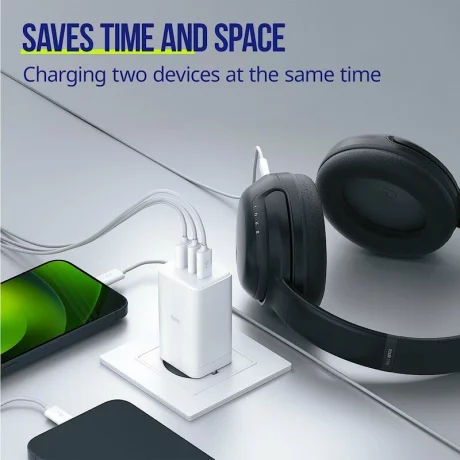 Incarcator Retea Allity  ATC-01-65WACC, GaN PD QC, 2x USB-C, 1x USB-A, 65W, Alb