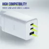 Incarcator Retea Allity  ATC-01-65WACC, GaN PD QC, 2x USB-C, 1x USB-A, 65W, Alb