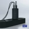 Incarcator Retea Allity  ATC-01-65WACC, GaN PD QC, 2x USB-C, 1x USB-A, 65W, Negru