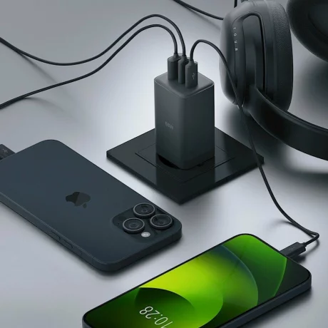 Incarcator Retea Allity  ATC-01-65WACC, GaN PD QC, 2x USB-C, 1x USB-A, 65W, Negru