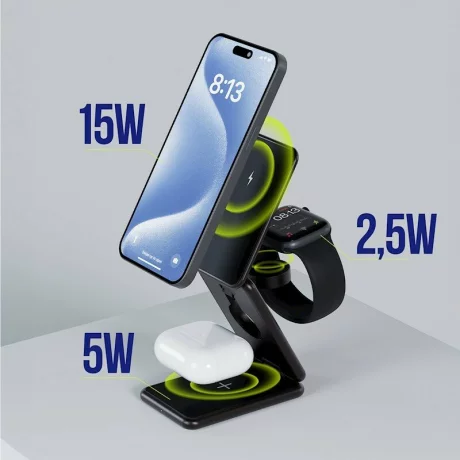 Incarcator Wireless 3in1 Allity AWC-230-22WMS, 22.5W, Graphite