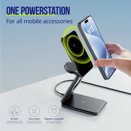 Incarcator Wireless 3in1 Allity AWC-230-22WMS, 22.5W, Graphite