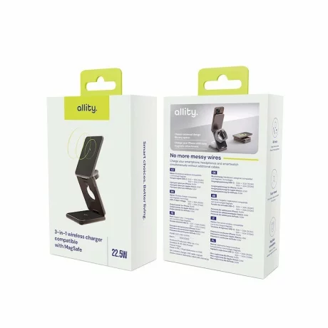 Incarcator Wireless 3in1 Allity AWC-230-22WMS, 22.5W, Graphite