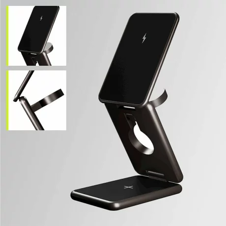Incarcator Wireless 3in1 Allity AWC-230-22WMS, 22.5W, Graphite