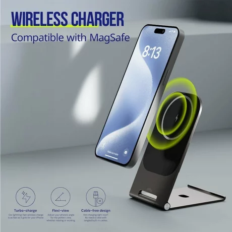 Incarcator Wireless Allity AWC-200-15WMS, 15W, Graphite