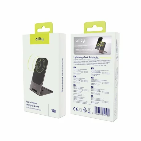 Incarcator Wireless Allity AWC-200-15WMS, 15W, Graphite