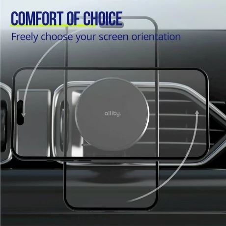 Suport Auto Magnetic AllityACH-300, cu incarcare wireless, 15W, Negru