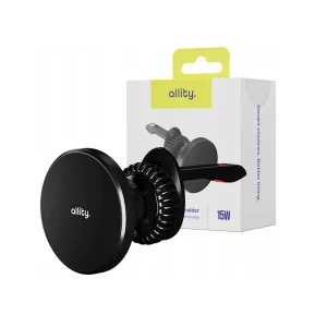 Suport Auto Magnetic AllityACH-300, cu incarcare wireless, 15W, Negru
