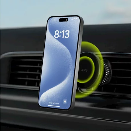 Suport Auto Magnetic AllityACH-300, cu incarcare wireless, 15W, Negru