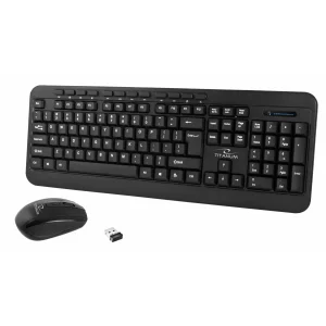 Combo mouse+tastatura wireless Esperanza Akron, TK109, 1600dpi, 116 taste, negru