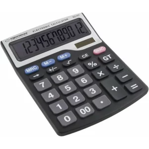 Calculator de birou Esperanza Tales, ECL101, solar sau baterie cu 12 Digits, Negru