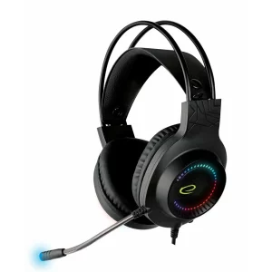 Casti gaming cu microfon Esperanza Courser, EGH7100, RGB, stereo, 1.5m, Negru/Verde
