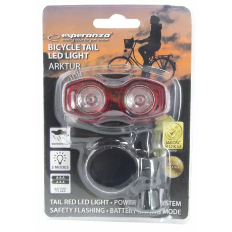 Far spate pentru bicicleta Esperanza Arktur, EOT013, Led, Negru/Rosu