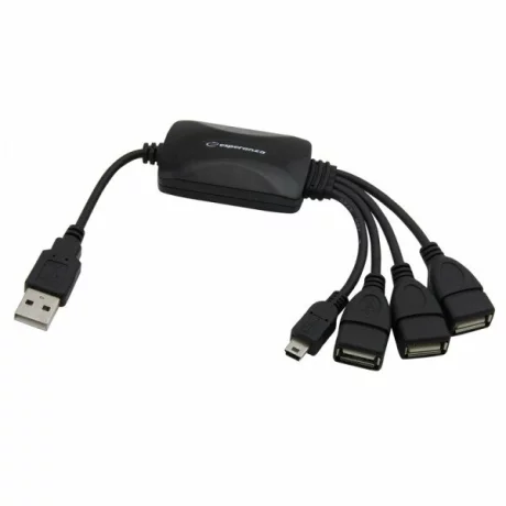 Hub Esperanza, EA114, Usb 2.0, 4 porturi, Negru