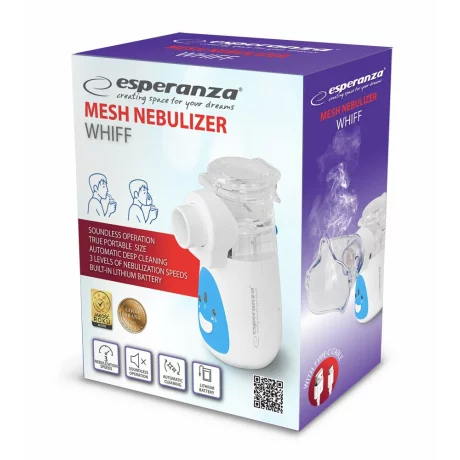 Inhalator/Nebulizator Esperanza Wiff, ECN007, 2W, capacitate 8ml, Alb/Albastru