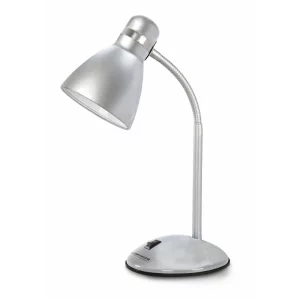 Lampa de birou E27 Esperanza Alkes, ELD113S, cu brat flexibil, 12W, Argintiu