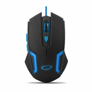 Mouse optic gaming cu fir Esperanza Fighter EGM205B, 6 butoane, Usb 2.0, 2400dpi, Negru/Albastru