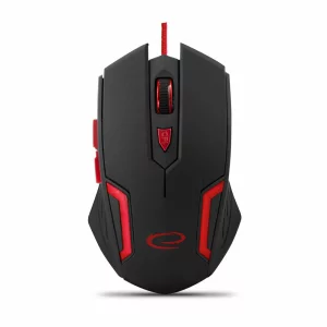 Mouse optic gaming cu fir Esperanza Fighter EGM205R, 6 butoane, Usb 2.0, 2400dpi, Negru/Rosu