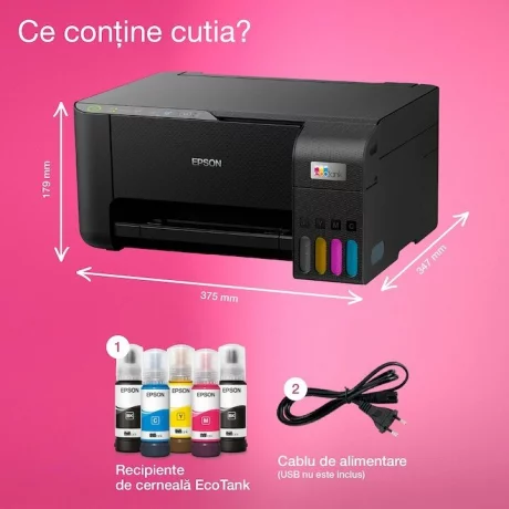 Multifunctional Epson EcoTank L3270, A4, Color, 10 ppm, USB, Wireless Negru