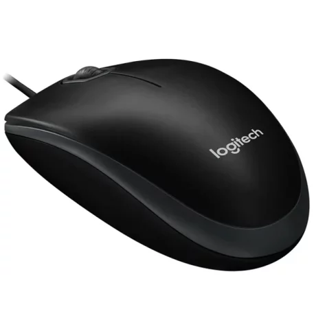 Logitech Corded Optical Mouse B100, 1000 DPI, Black