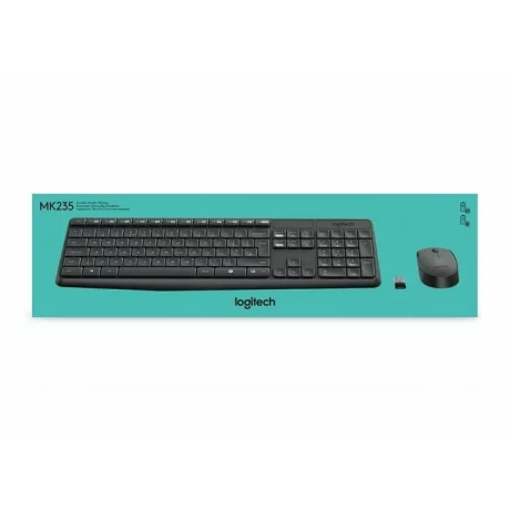 Logitech Wireless Combo MK235, Keyboard &amp; Mouse, US International layout, USB, Black