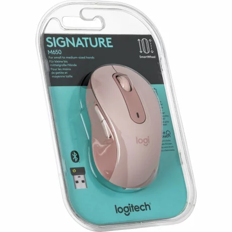 Logitech  Wireless Mouse  M650L Signature, 4000 DPI, Rose