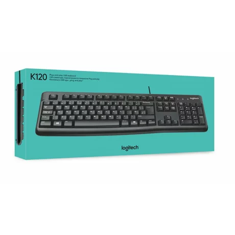 Logitech Corded Keyboard K120 for Business, US International layout, Black