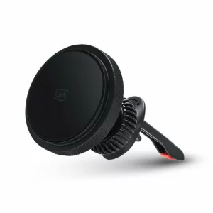 Suport auto 3mk Car MagCharger™, wireless MagSafe , fixare in grila de ventilare+ incarcator auto 15W, Negru