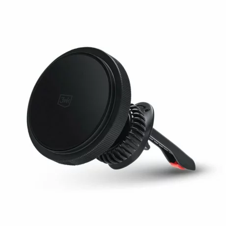 Suport auto 3mk Car MagCharger™, wireless MagSafe , fixare in grila de ventilare+ incarcator auto 15W, Negru
