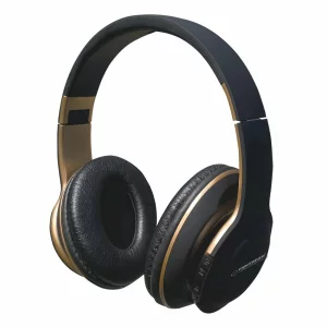 Casti stereo wireless cu microfon Esperanza Shange, EH220, Bluetooth, pliabile, Negru/Auriu