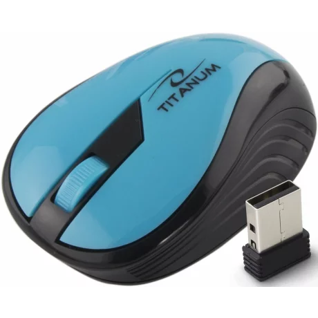 Mouse optic wireless Esperanza Rainbow, TM114T, 3 butoane, 2.4GHz, Usb, 1000dpi, Turcuaz