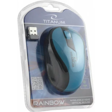 Mouse optic wireless Esperanza Rainbow, TM114T, 3 butoane, 2.4GHz, Usb, 1000dpi, Turcuaz