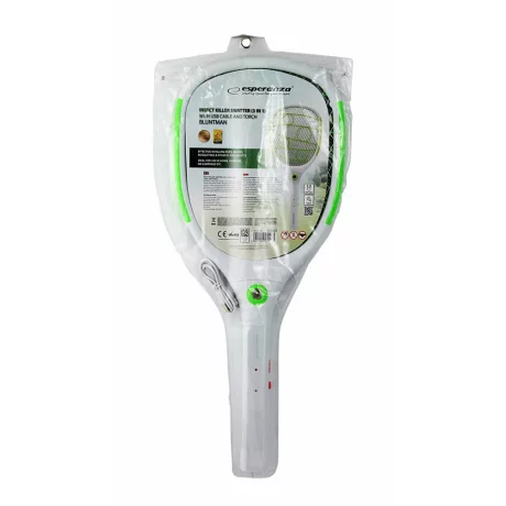 Paleta electrica anti-insecte 3 in 1 Esperanza Bluntman, EHQ010G, 3W, 22cm, LED, Alb/Verde