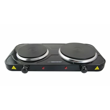 Plita electrica Esperanza Yellowstone, EKH014K, 1000W, 1x18.8cm+1x15.5cm, Negru