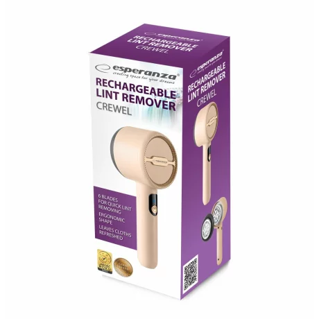Aparat de curatat scame Esperanza Crewel, ECS011, 5W, 6 lame, Crem